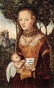 CRANACH, Lucas the Elder Young Mother with Child dfhd painting
